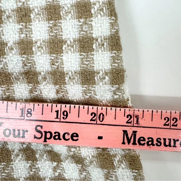 Ann Taylor Sz 6 Tan & Cream Plaid Raw Frayed Hem Dressy Shorts - Picture 7 of 8